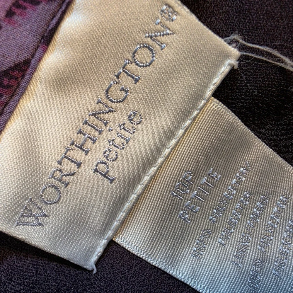 Worthington Petite Purple Paisley A-Line Skirt‎ Size Med Side Zip Lined Floral
